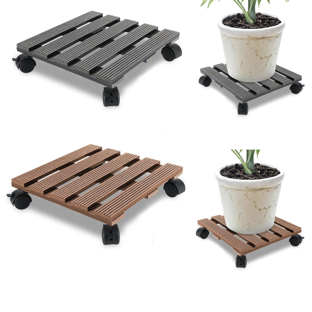 WPC Plant Roller Square with Wheels Load Capacity 80 kg | Stornfield