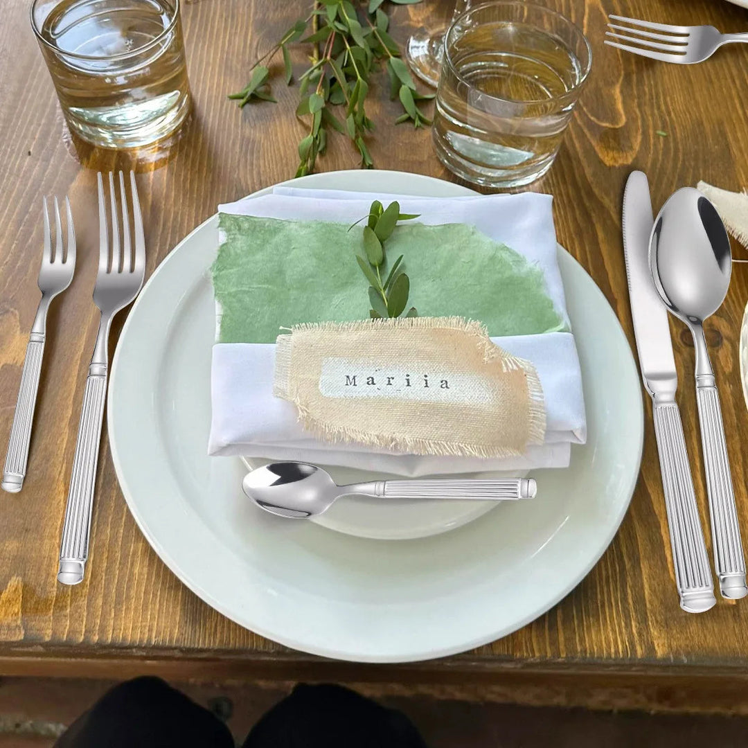 Stornfield | Gold Roman Column Style Cutlery Set - Stainless Steel Flatware Set