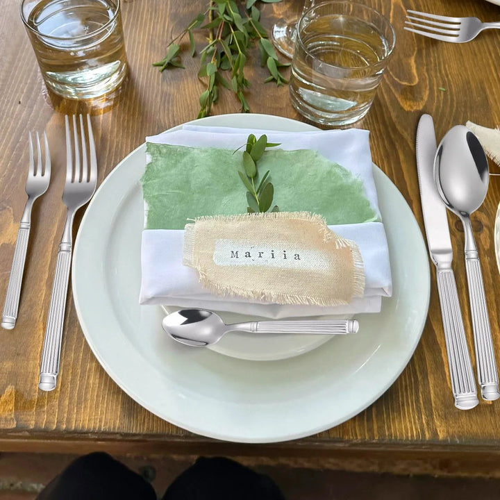 Stornfield | Gold Roman Column Style Cutlery Set - Stainless Steel Flatware Set