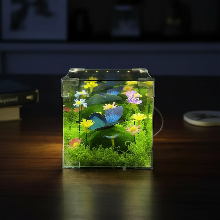 LED Butterfly Garden Cube Night Light Decor | Stornfield