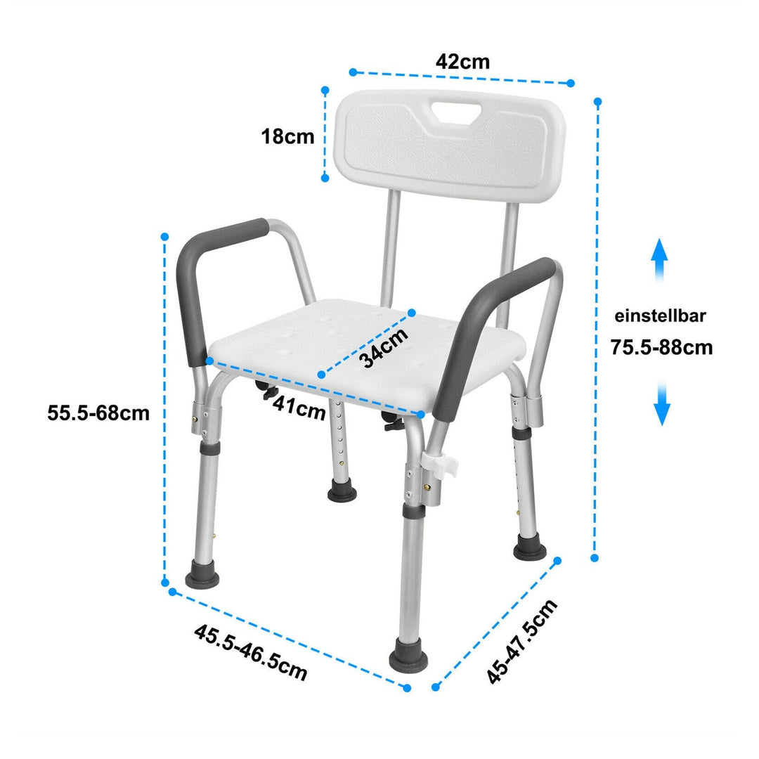 Shower stool height adjustable bath stool with backrest | Stornfield