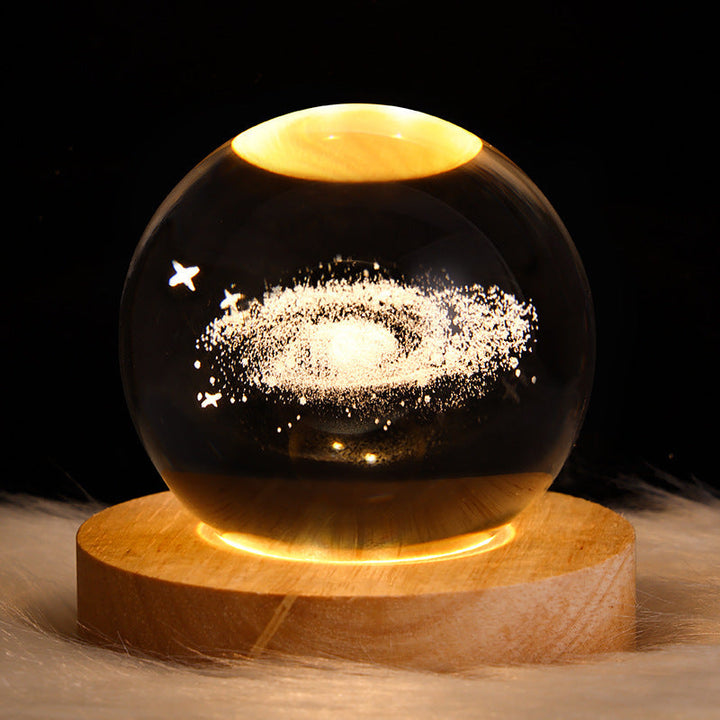 3D Galaxy Crystal Ball LED Night Light | Stornfield