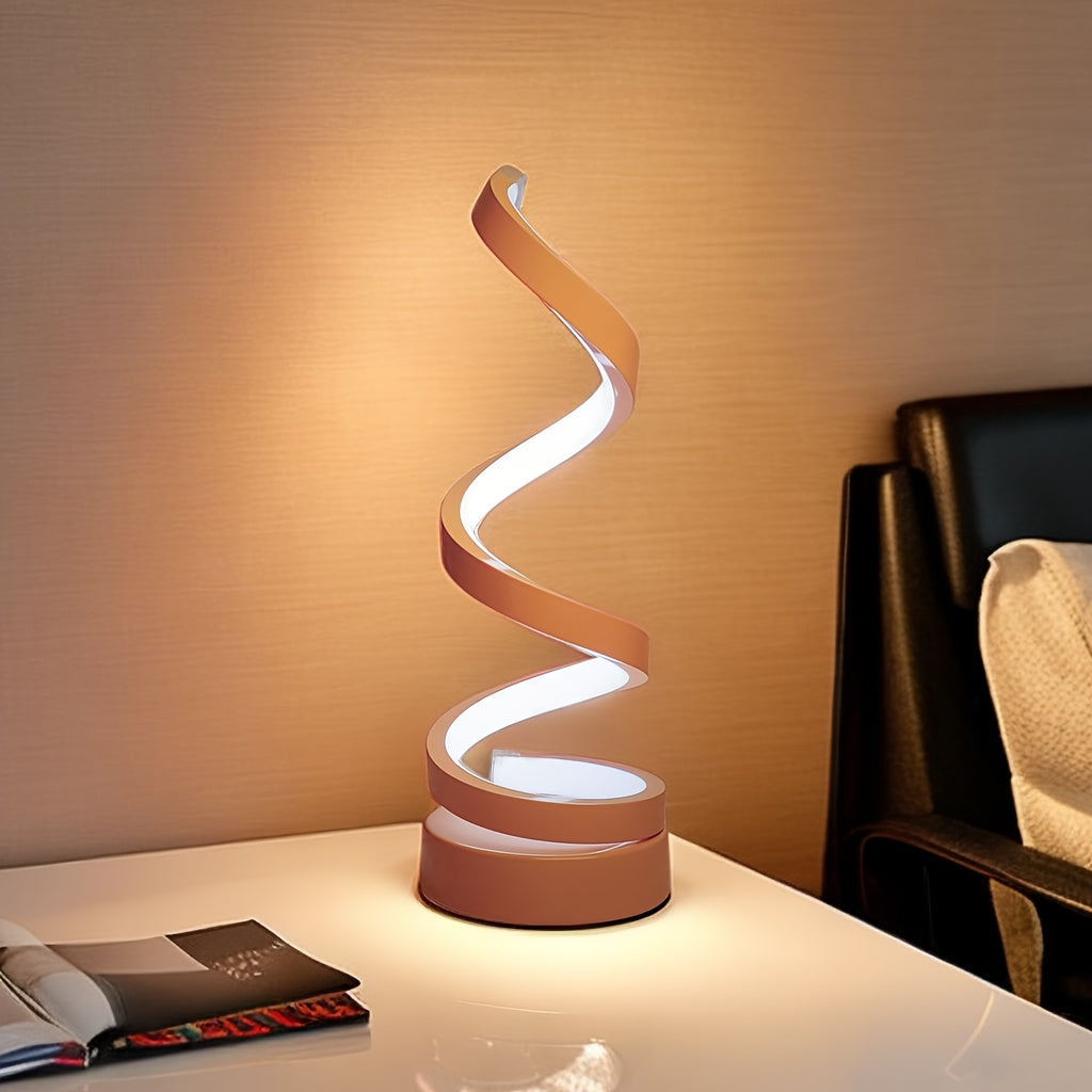 Stornfield | Lampe de Table Spirale Moderne – Lampe de Bureau LED Créative avec Lumière Douce Chaude, Parfaite pour la Décoration de Chambre, de Salon et d'Étude