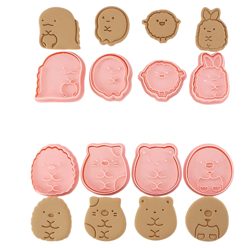 8pcs 3D Cartoon Pressable Cookie Cutters Biscuit Mold Cookie Stamp Set | Stornfield