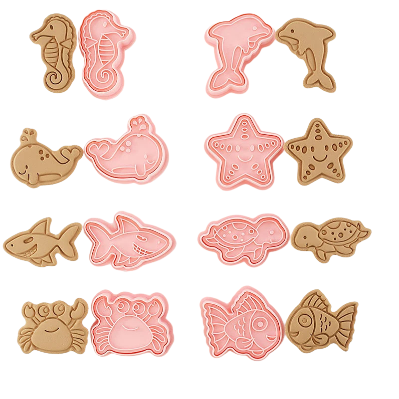 8pcs 3D Cartoon Pressable Cookie Cutters Biscuit Mold Cookie Stamp Set | Stornfield