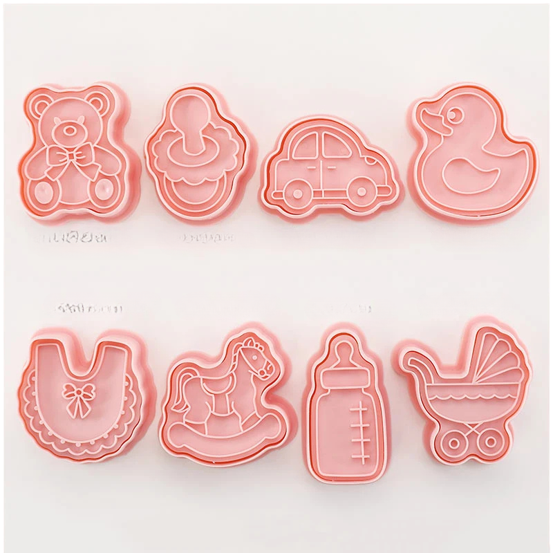 8pcs 3D Cartoon Pressable Cookie Cutters Biscuit Mold Cookie Stamp Set | Stornfield
