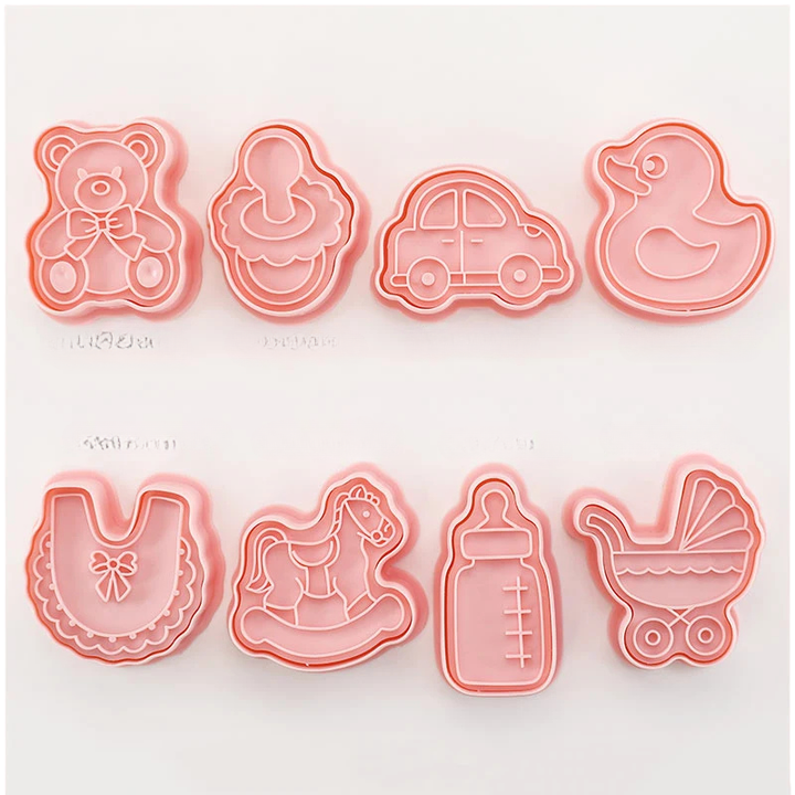 8pcs 3D Cartoon Pressable Cookie Cutters Biscuit Mold Cookie Stamp Set | Stornfield