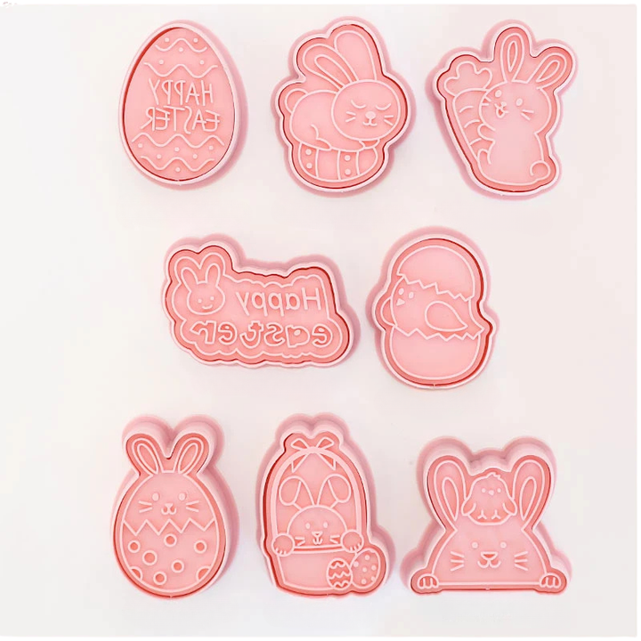 8pcs 3D Cartoon Pressable Cookie Cutters Biscuit Mold Cookie Stamp Set | Stornfield