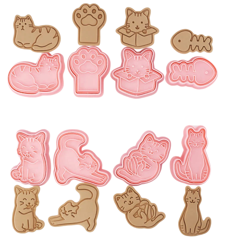 8pcs 3D Cartoon Pressable Cookie Cutters Biscuit Mold Cookie Stamp Set | Stornfield