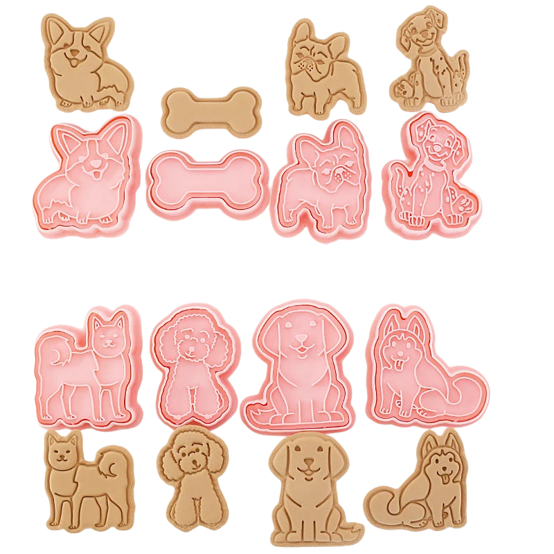 8pcs 3D Cartoon Pressable Cookie Cutters Biscuit Mold Cookie Stamp Set | Stornfield