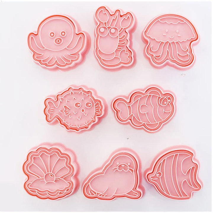 8pcs 3D Cartoon Pressable Cookie Cutters Biscuit Mold Cookie Stamp Set | Stornfield