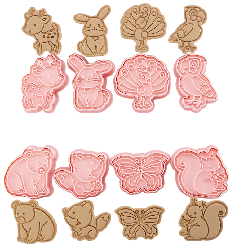 8pcs 3D Cartoon Pressable Cookie Cutters Biscuit Mold Cookie Stamp Set | Stornfield