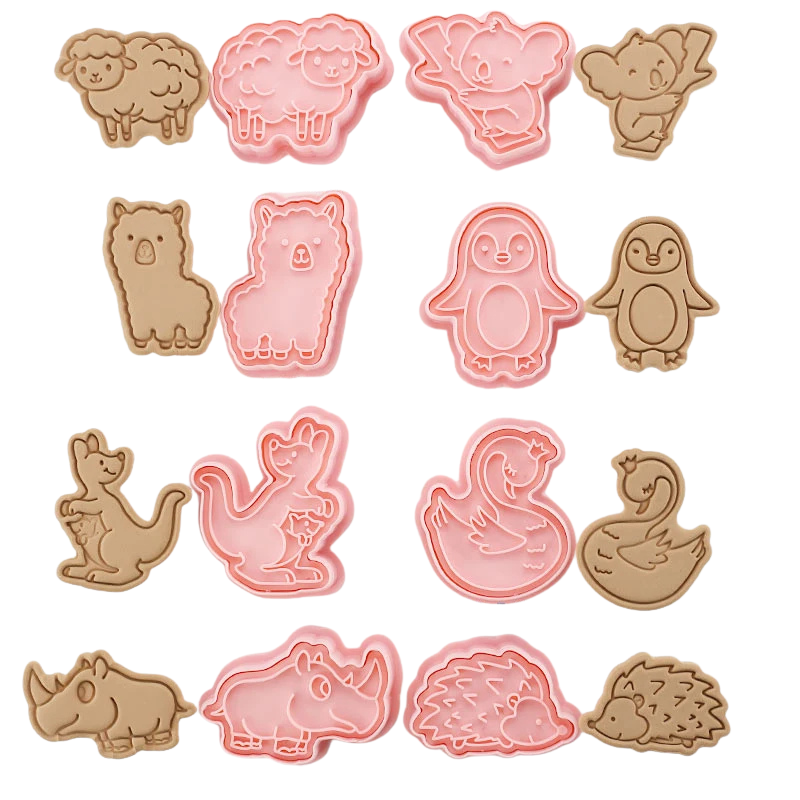 8pcs 3D Cartoon Pressable Cookie Cutters Biscuit Mold Cookie Stamp Set | Stornfield