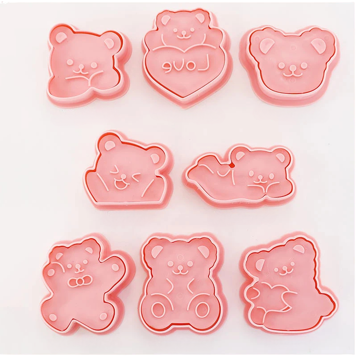 8pcs 3D Cartoon Pressable Cookie Cutters Biscuit Mold Cookie Stamp Set | Stornfield