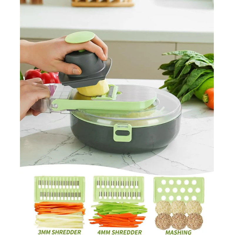 9-in-1 Chopper Slicer Dicer Kitchen Vegetable Cutter with Container | Stornfield