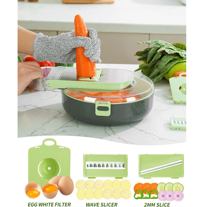9-in-1 Chopper Slicer Dicer Kitchen Vegetable Cutter with Container | Stornfield