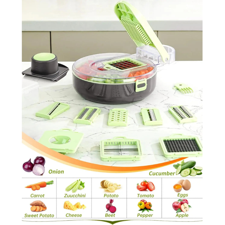 9-in-1 Chopper Slicer Dicer Kitchen Vegetable Cutter with Container | Stornfield