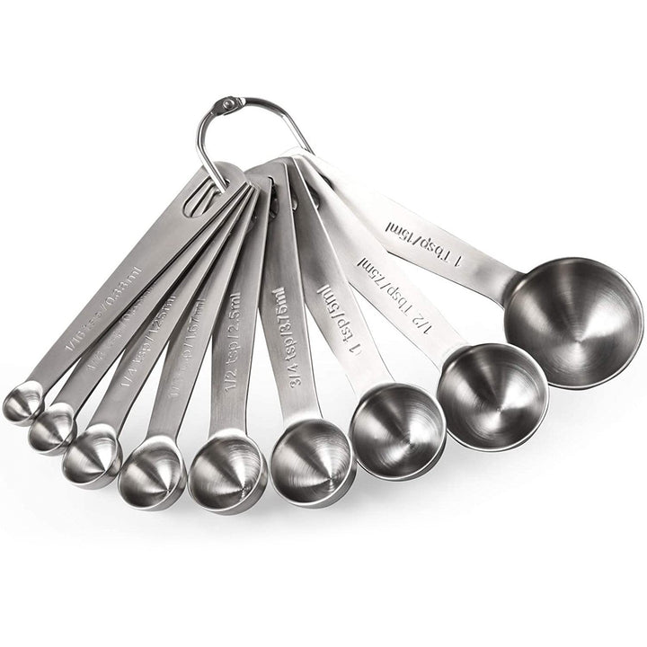Stornfield | 9-piece set: stainless steel measuring spoons for dry and liquid ingredients