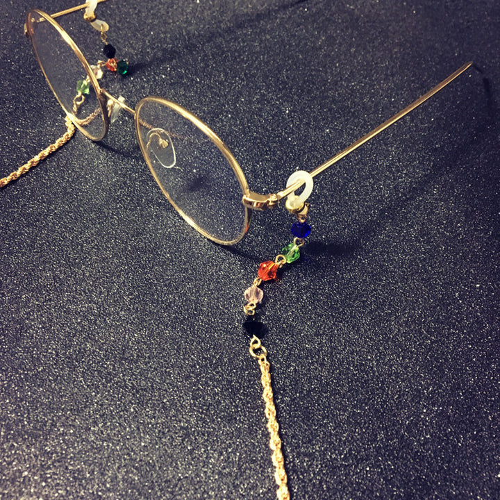 Filigree jewelry necklace with colorful crystals Stornfield
