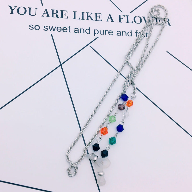 Filigree jewelry necklace with colorful crystals Stornfield