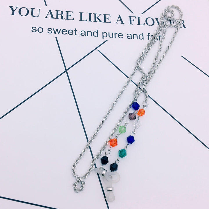 Filigree jewelry necklace with colorful crystals Stornfield