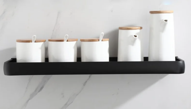 ALUMAX – Black Aluminum Corner Shelf without Drilling Stornfield
