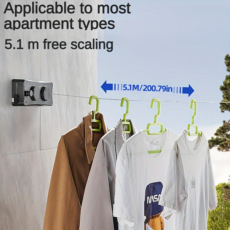 Retractable clothesline stainless steel 5.1 m double line | Stornfield