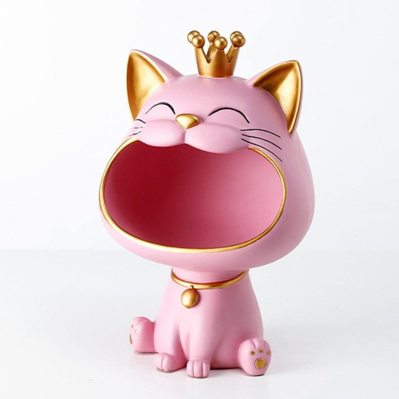 Laughing Lucky Cat Decoration, Bowl for Sweets and Jewelry, Modern Design | Stornfield