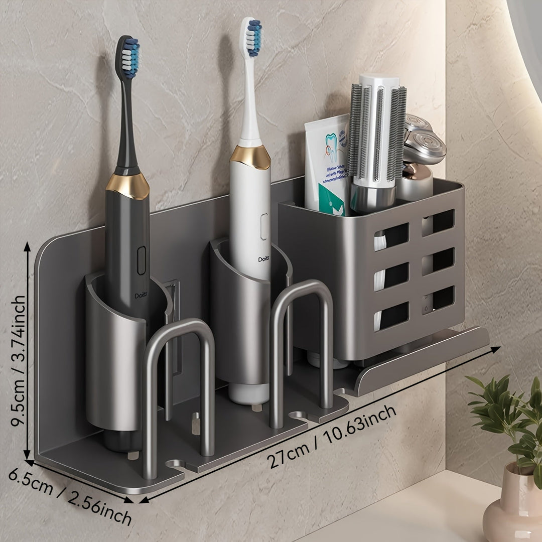 Stornfield | BristleHub Wall-Mounted Electric Toothbrush Holder – Aluminium Bathroom Organiser with Drainage Holes