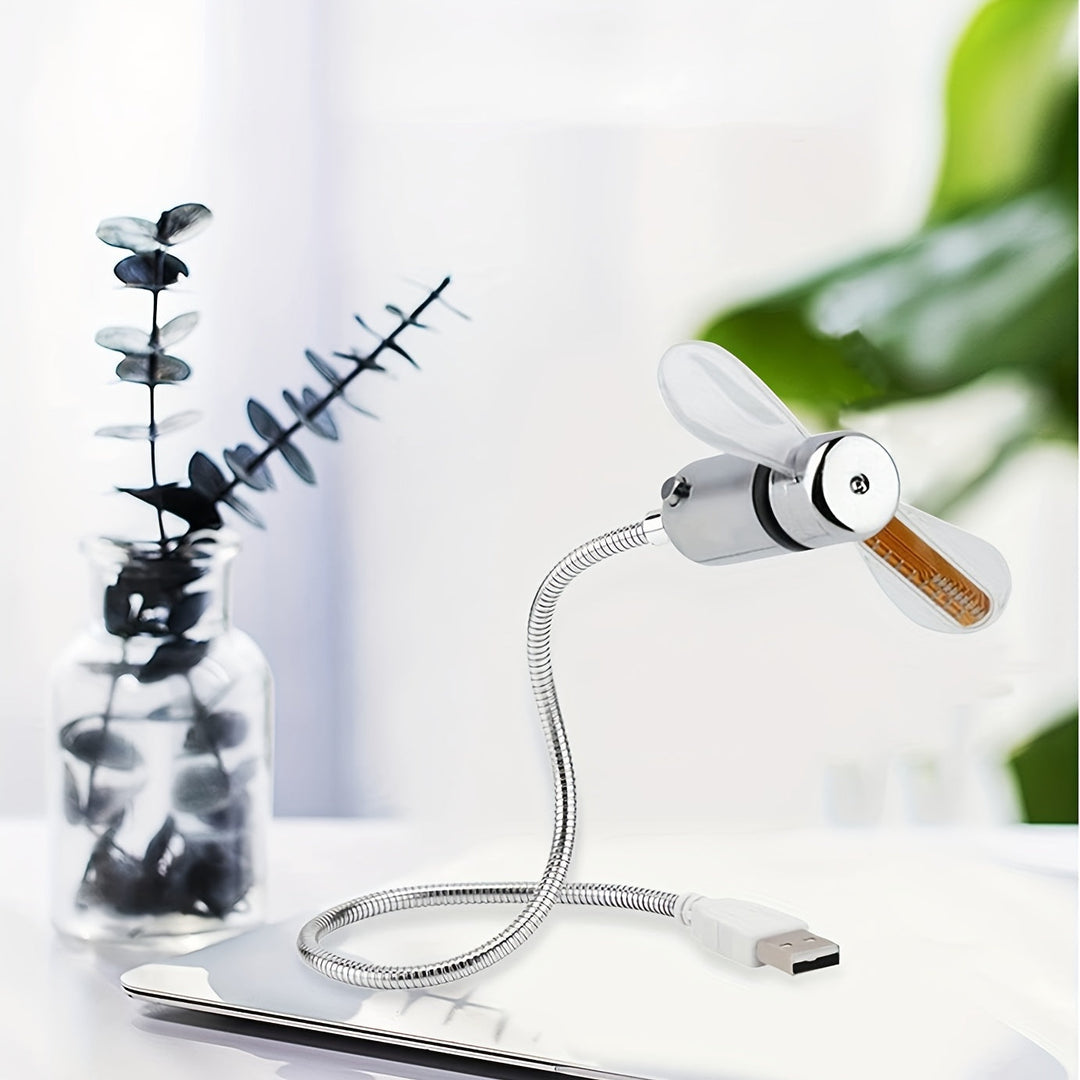 USB Desk Fan with LED Clock Display | Stornfield