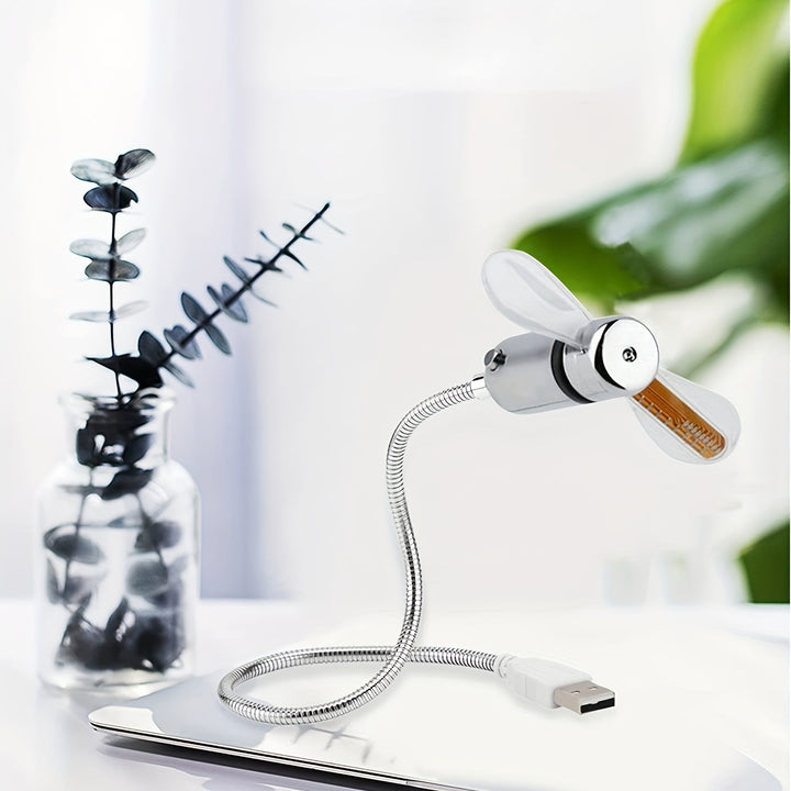 USB Desk Fan with LED Clock Display | Stornfield
