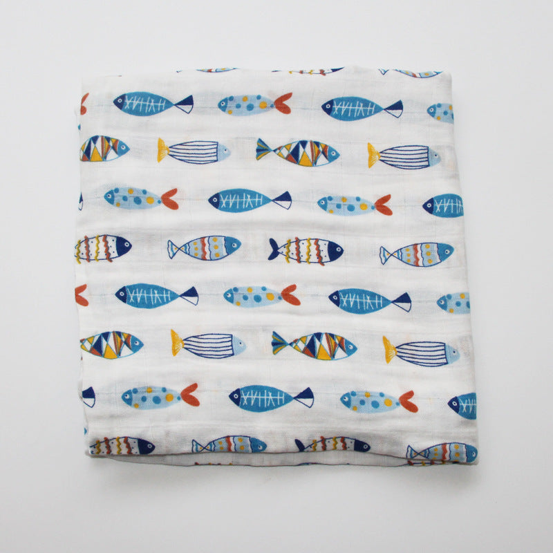 Cotton Muslin Baby Blanket with Heart Pattern Stornfield