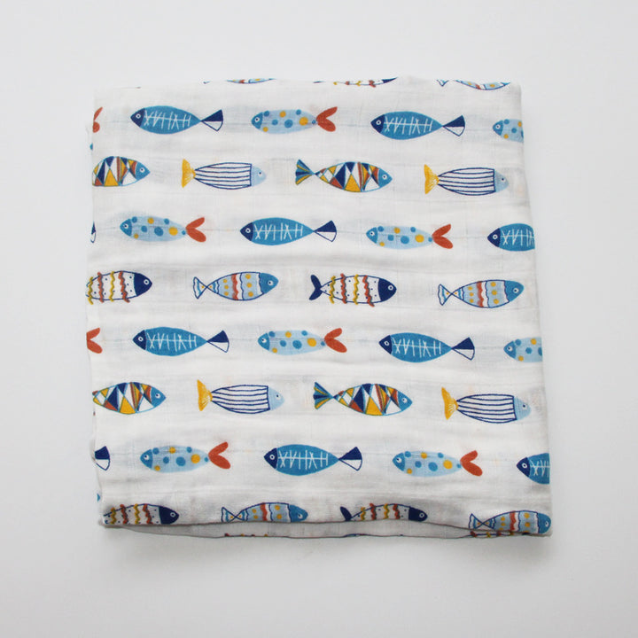Cotton Muslin Baby Blanket with Heart Pattern Stornfield