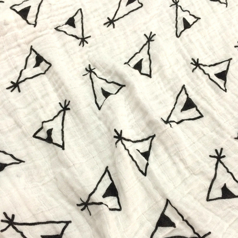 Cotton Muslin Baby Blanket with Heart Pattern Stornfield