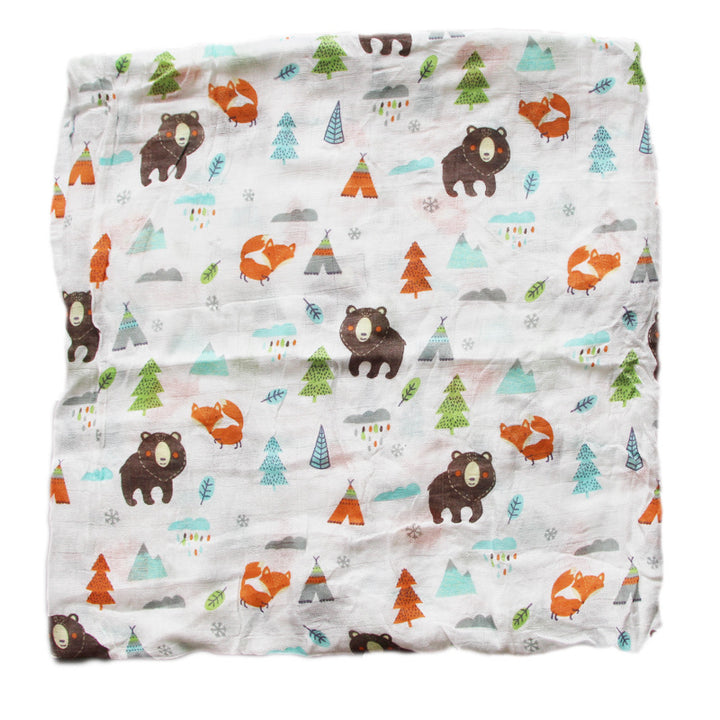 Organic Cotton Dinosaur Print Muslin Swaddle Stornfield