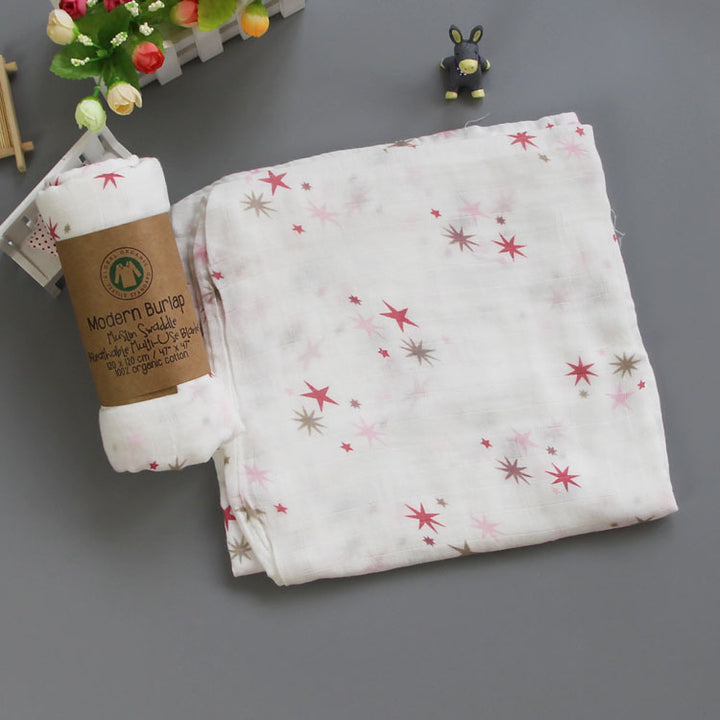Cotton Muslin Baby Blanket with Heart Pattern Stornfield