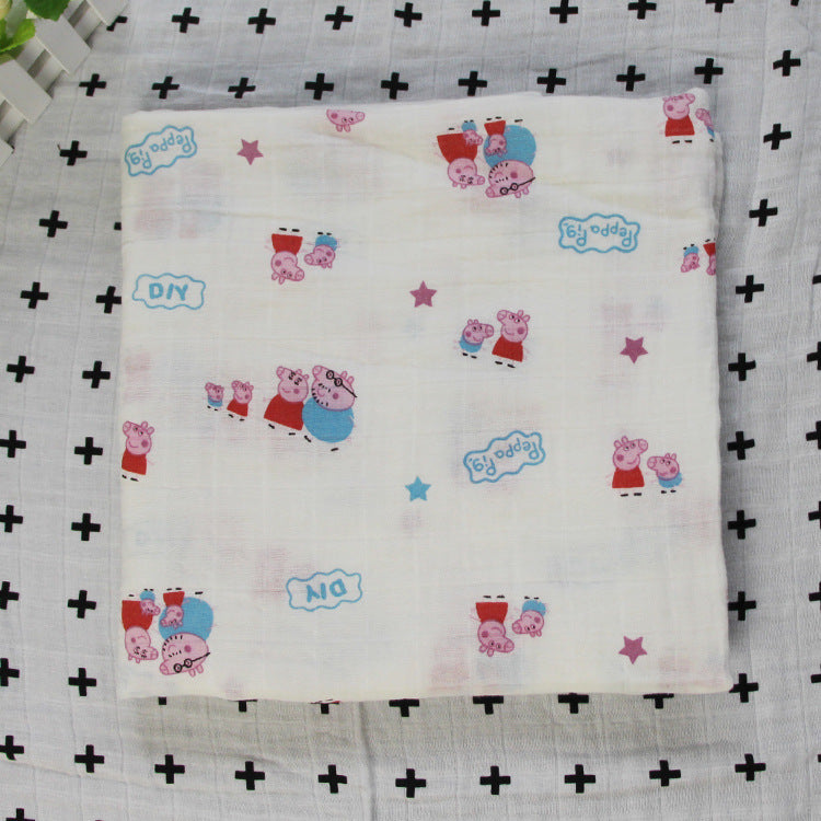Cotton Muslin Baby Blanket with Heart Pattern Stornfield