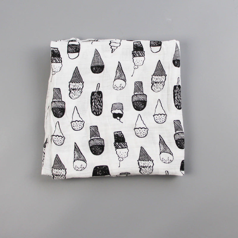 Cotton Muslin Baby Blanket with Heart Pattern Stornfield
