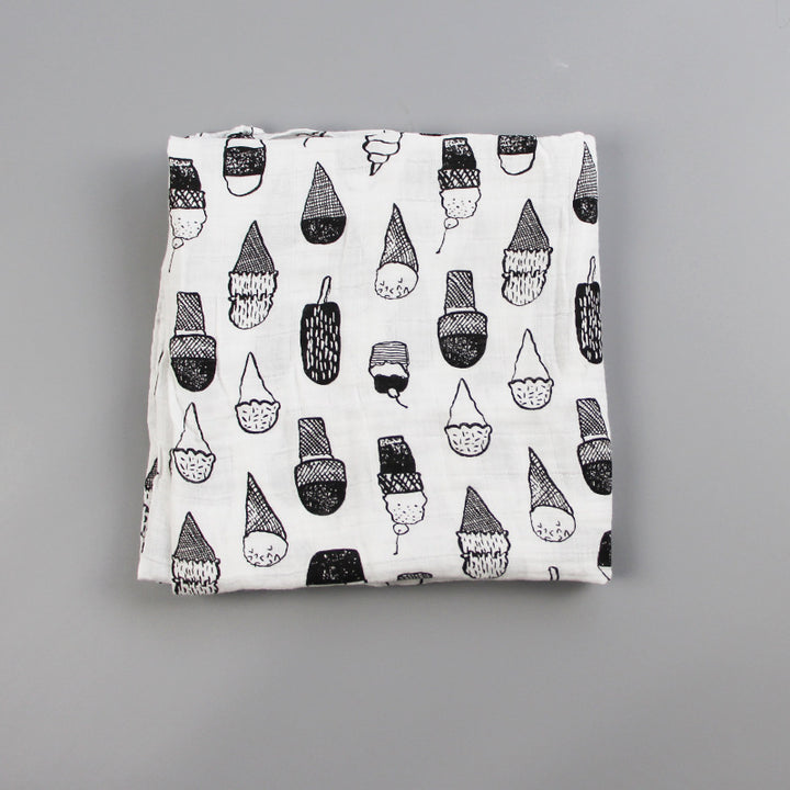 Cotton Muslin Baby Blanket with Heart Pattern Stornfield