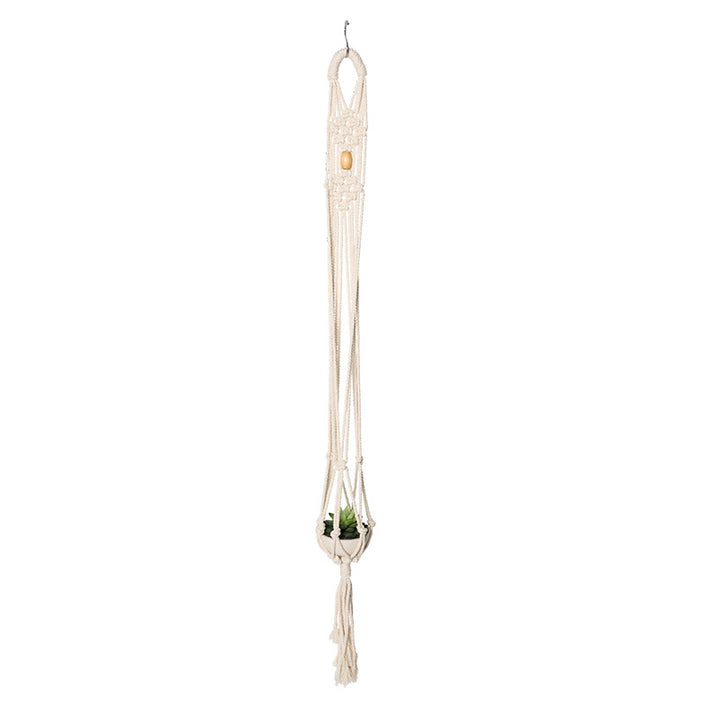 Boho-Macramee Plant Hanger Set with Hand-Knotted Tassels and Adjustable Loops Stornfield