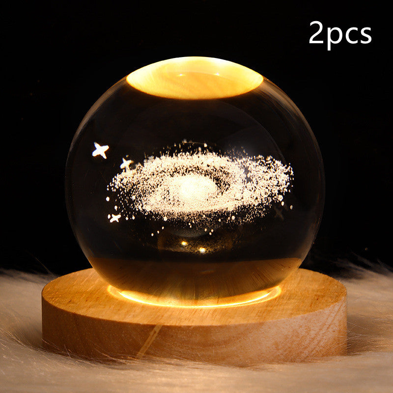 3D Galaxy Crystal Ball LED Night Light | Stornfield