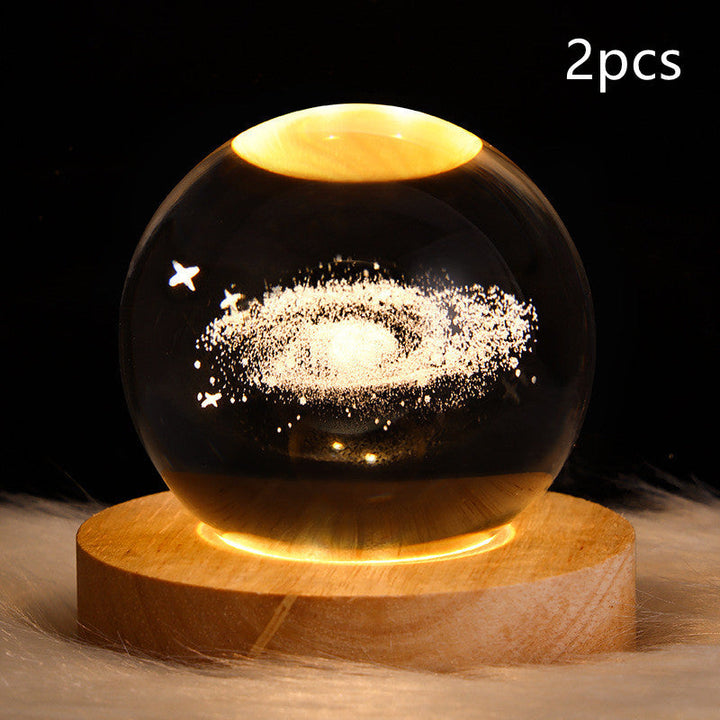 3D Galaxy Crystal Ball LED Night Light | Stornfield