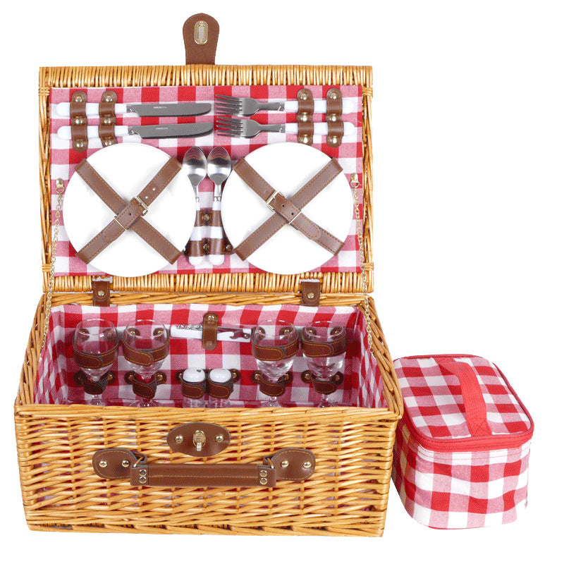 Women's picnic basket with integrated dish set and stylish floral lining Stornfield