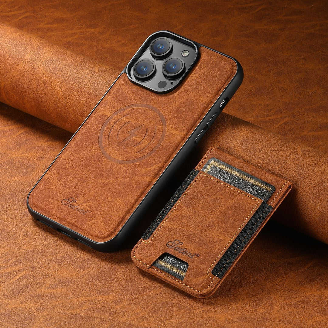 Stornfield | Étui en cuir pour téléphone avec porte-cartes et compatibilité MagSafe