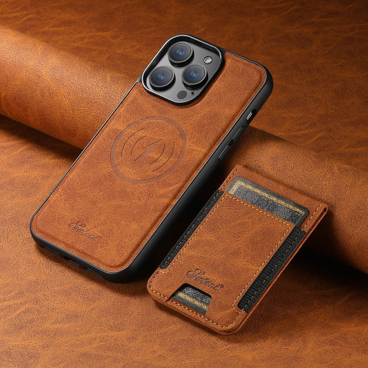 Stornfield | Étui en cuir pour téléphone avec porte-cartes et compatibilité MagSafe