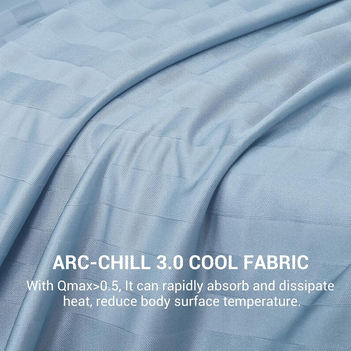 Cooling Fabric Q-max>0.5  Double-Sided Summer Blanket of Color Blue | Stornfield
