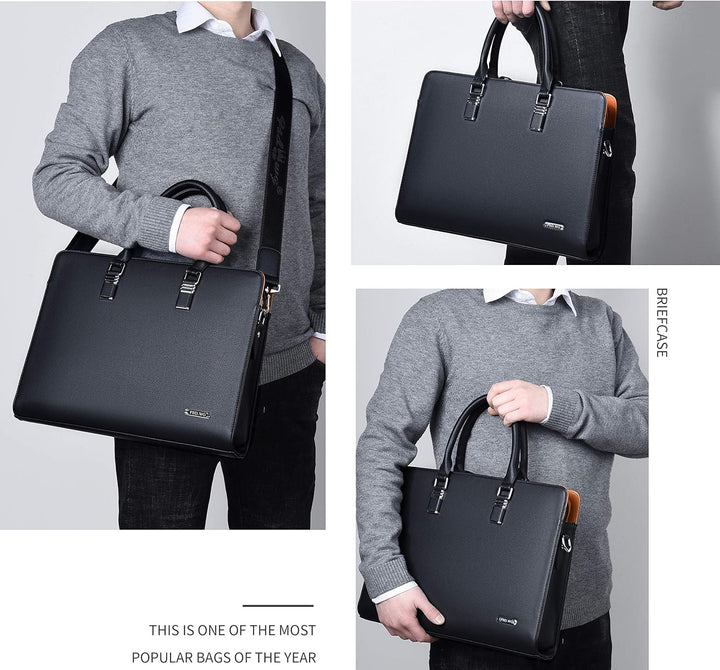 Genuine Leather Multi-Compartment Business Briefcase for Professionals | Stornfield