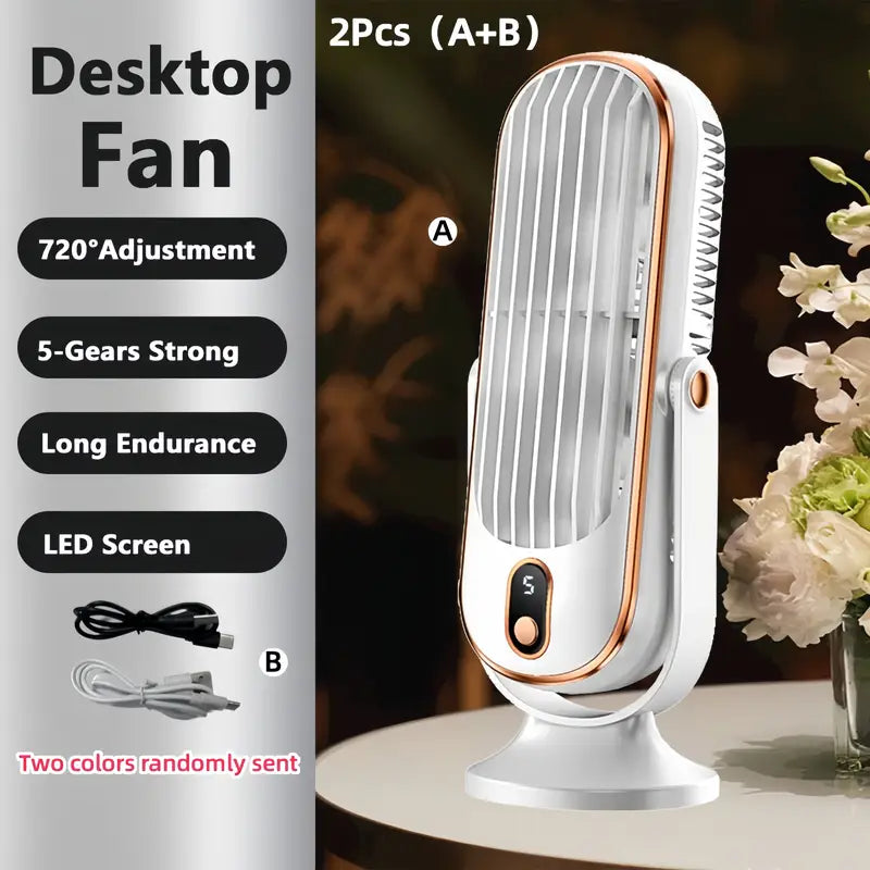 Portable Mini Air Conditioner with USB Charging – 5 Speeds & 720° Rotation | Stornfield