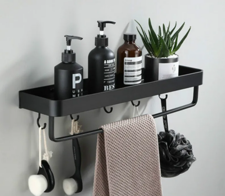 ALUMAX – Black Aluminum Corner Shelf without Drilling Stornfield