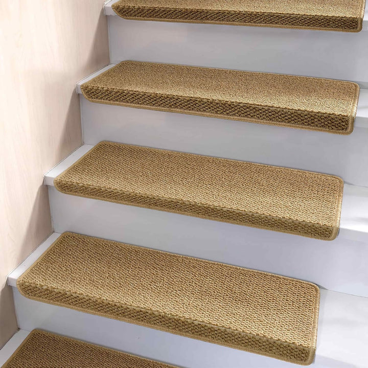 Stornfield | Non-Slip Bullnose Carpet Stair Treads with Edge Protection – Lureva (14 Pack, Beige)